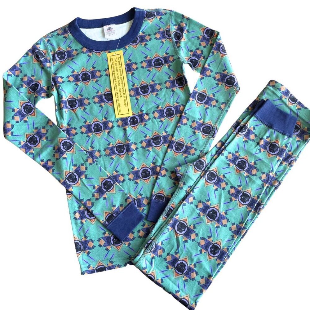 NEW Hanna Andersson Kids Unisex Marvel Black Panther Wakanda Forever PJs - Sz 12